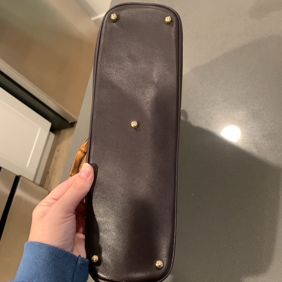 Gucci Eggplant and bamboo handle purse bag. - Picture 3 of 10